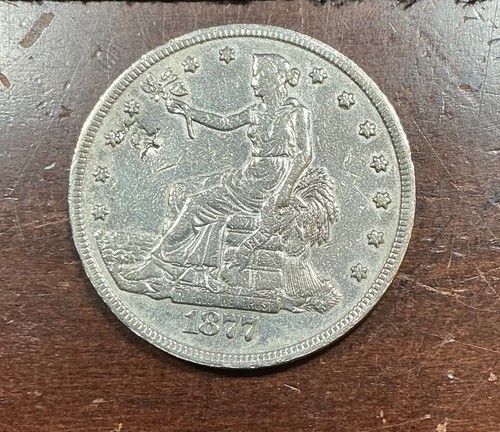 1877 trade dollar au - dollar,